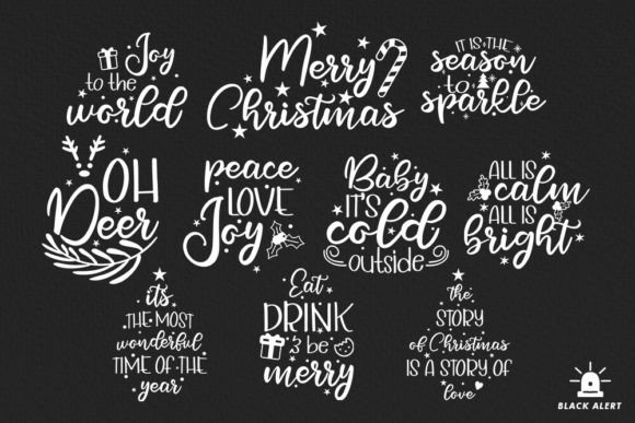 Download Christmas Quotes Bundle Set 10 Design - Christmas quote Collection