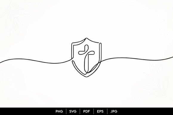 Download Christian Shield Cross Line Art SVG - Premium Resources