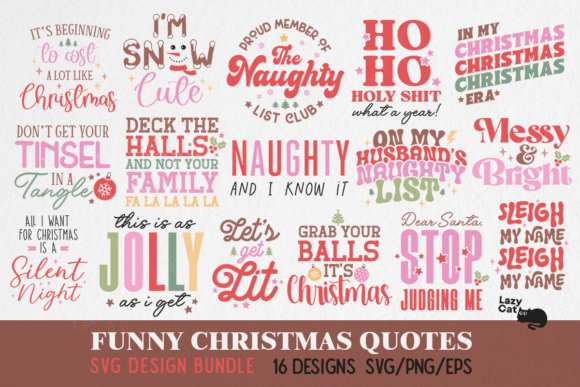 Download Funny Christmas Quotes SVG Bundle - Christmas quote Collection