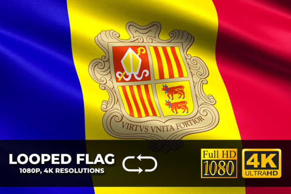 Download Andorra Looping Flag 4K Resolution - Premium Bundle